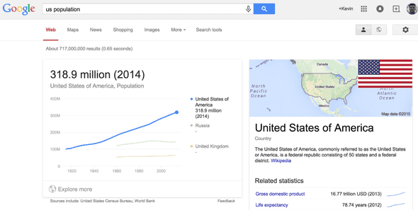Google "US population"