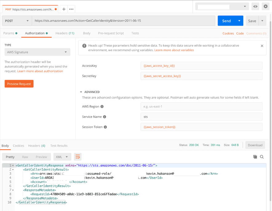 aws signature postman tutorial