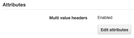 ALB Multi value headers Enabled