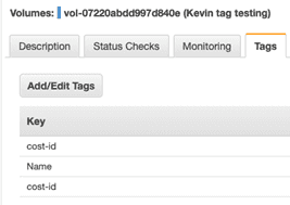 AWS Console EC2 Volume view tags