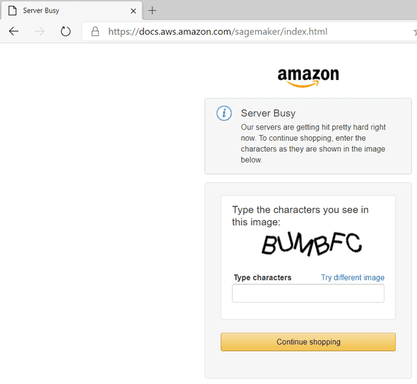 Amazon Server Busy